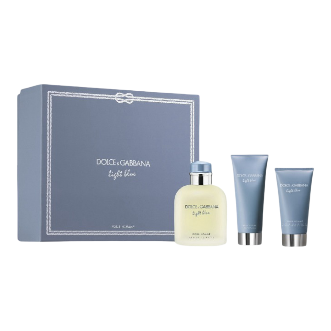 D&G LIGHT BLUE HOMME MENS AFTERSHAVE SPRAY BALM SET